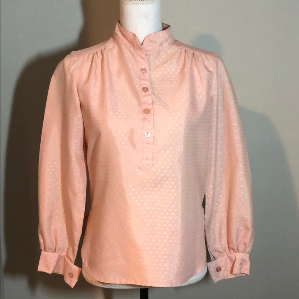💞Vintage pink blouse 70s 1970s retro